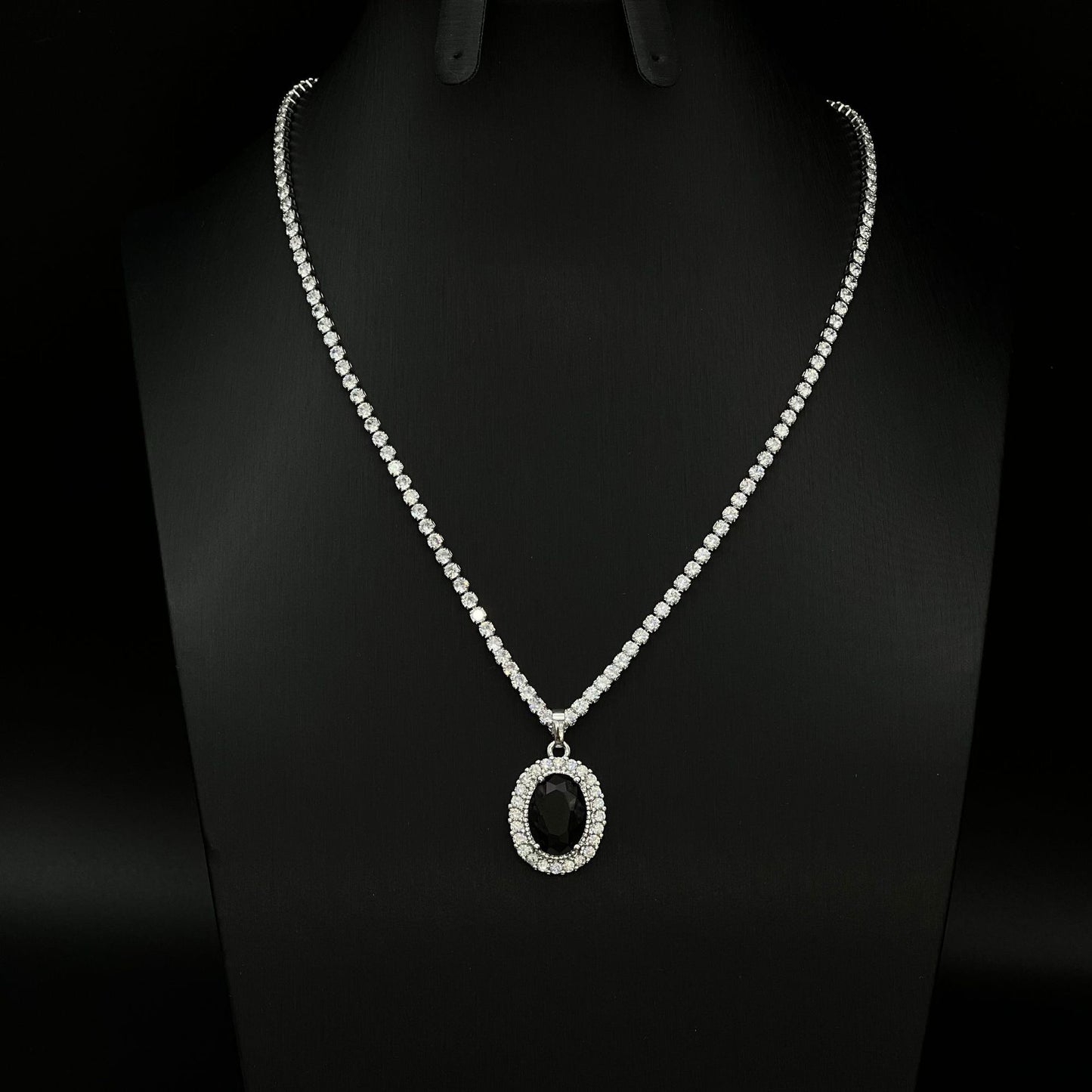 Copper tennis chain gold plated zircon necklace