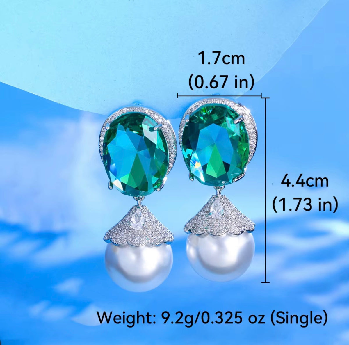 Verdant Luster Halo Drop Earrings