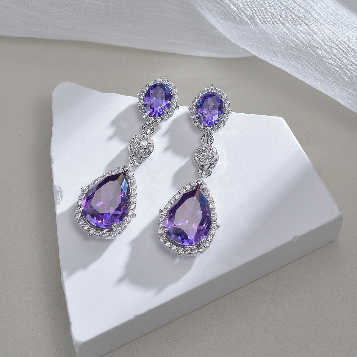 Velvet Zircon Drop Earrings