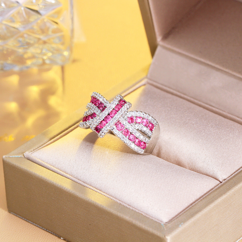 Crimson Tie Statement Ring