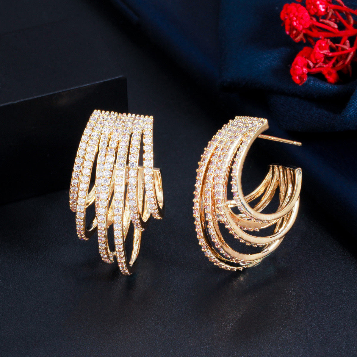 Radiant Zircon Drop Earrings