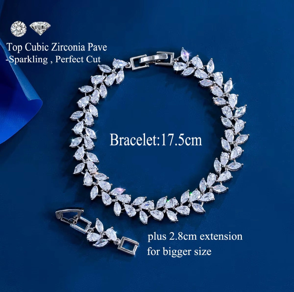 Marquise Vine gold plated Tennis Bracelet