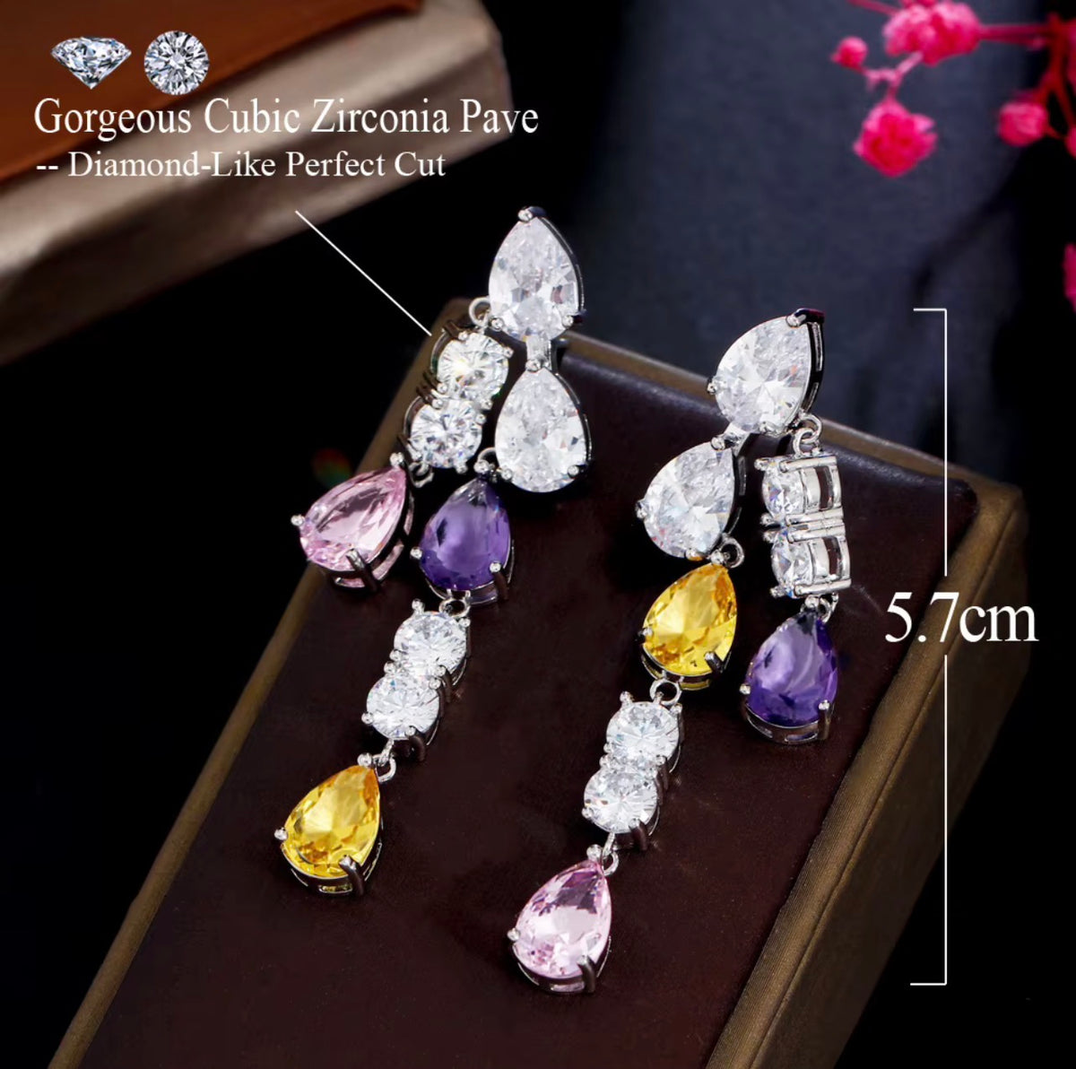 Multicolor Cascade Drop Earrings