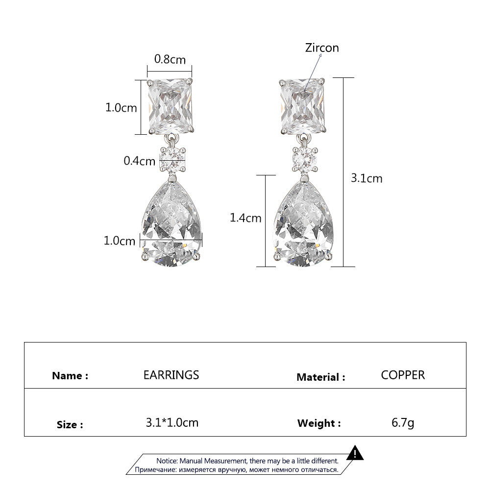 Zircon Brilliance Drop Earrings