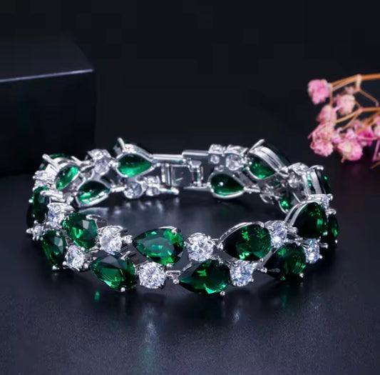 Veridian Dewdrop Eternity Bracelet