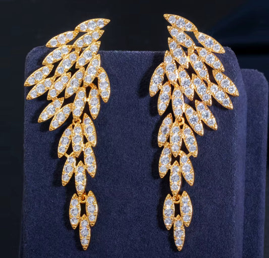 Ethereal Feather Dangle Earrings