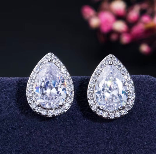 Copper Alloy Silver plated stud earrings