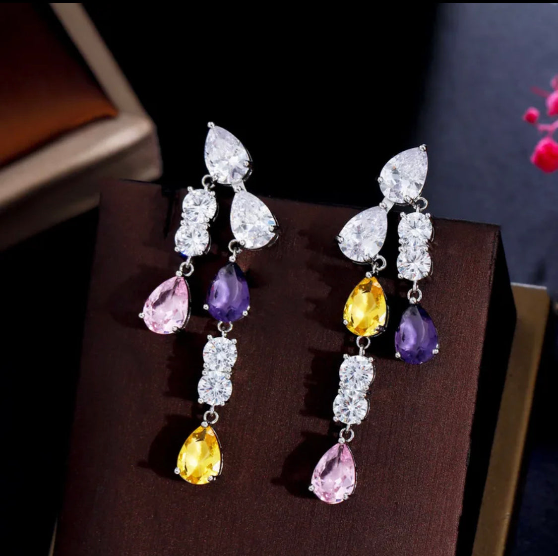 Multicolor Cascade Drop Earrings
