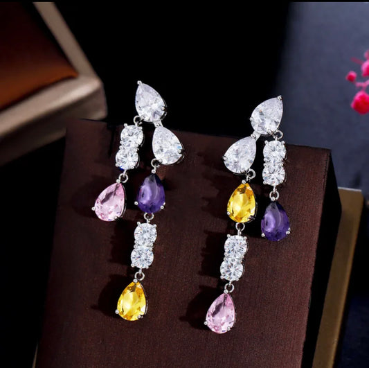 Multicolor Cascade Drop Earrings