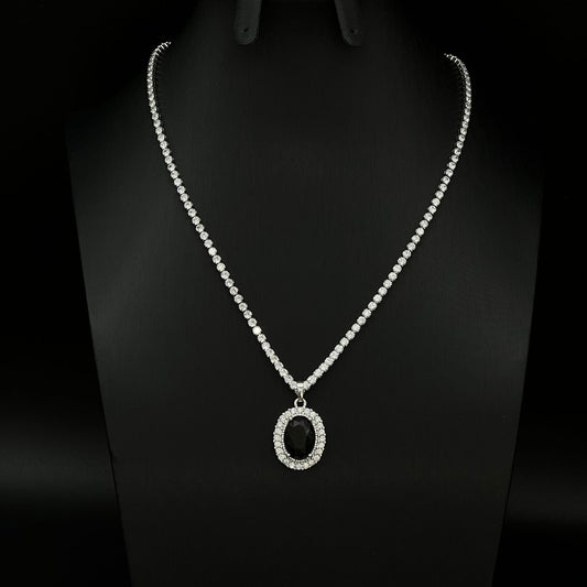 Copper  tennis chain gold plated zircon necklace