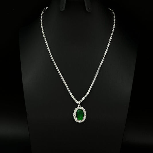 Copper  tennis chain gold plated zircon necklace
