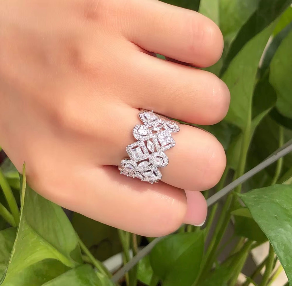 "Mosaic" Brilliant Cluster Ring
