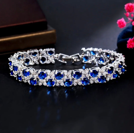 White Gold Plated Zircon Bracelet