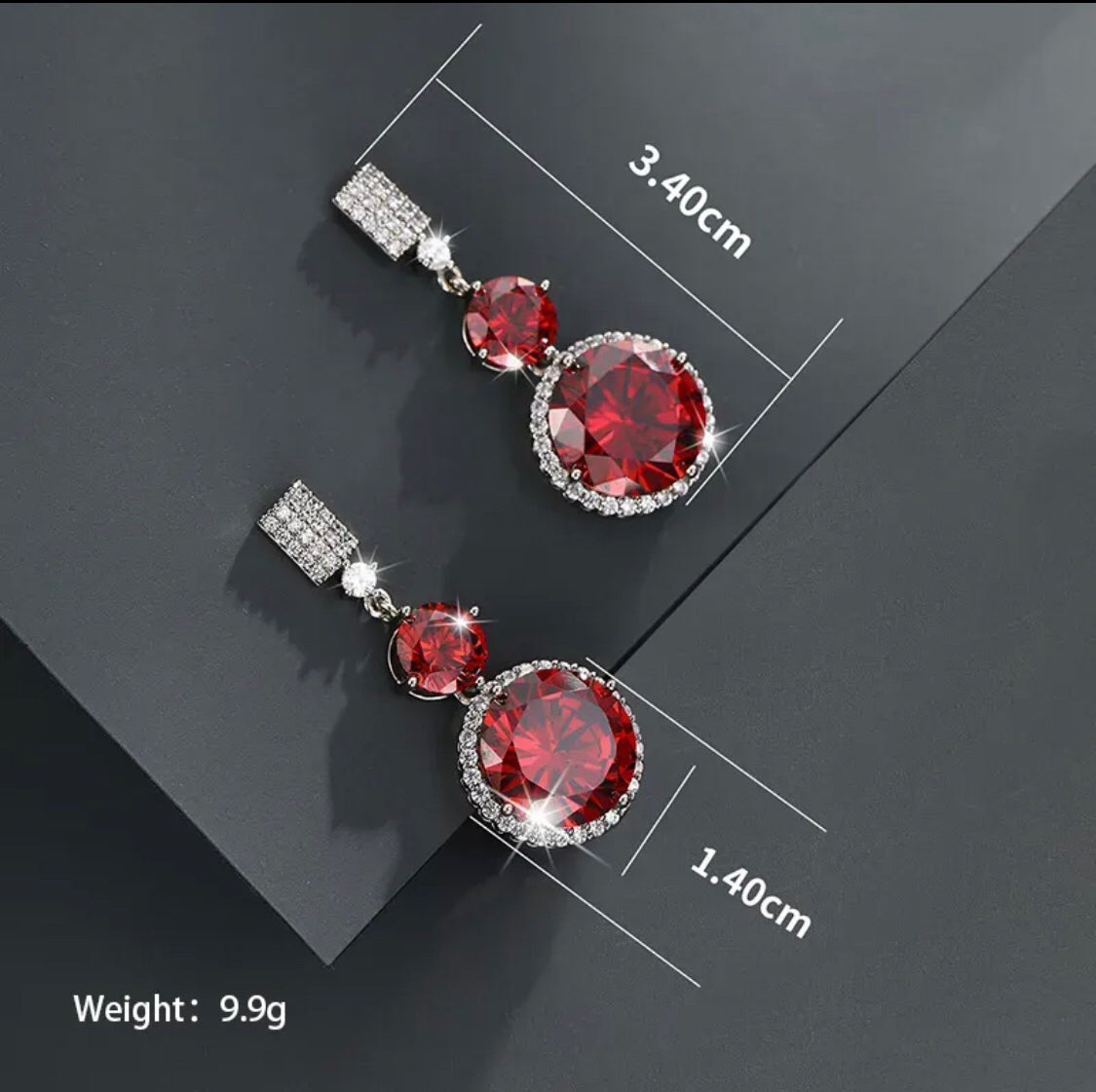 White Gold Plated Gemstone Earrings