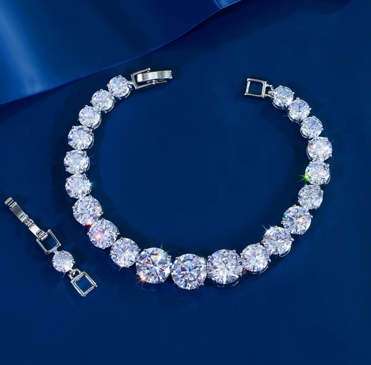 Silver-Plated Zircon Bracelet