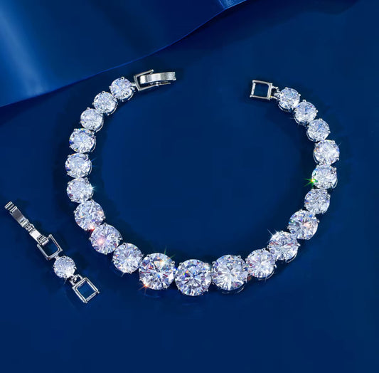 Silver-Plated Zircon Bracelet
