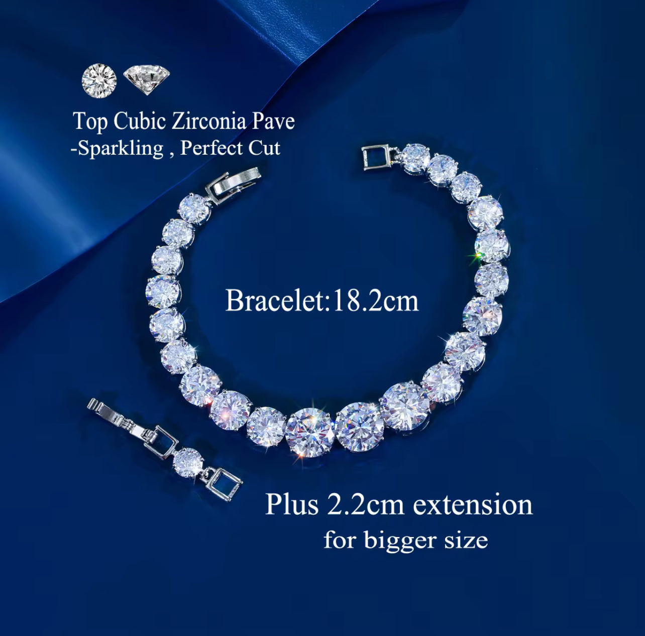 Silver-Plated Zircon Bracelet