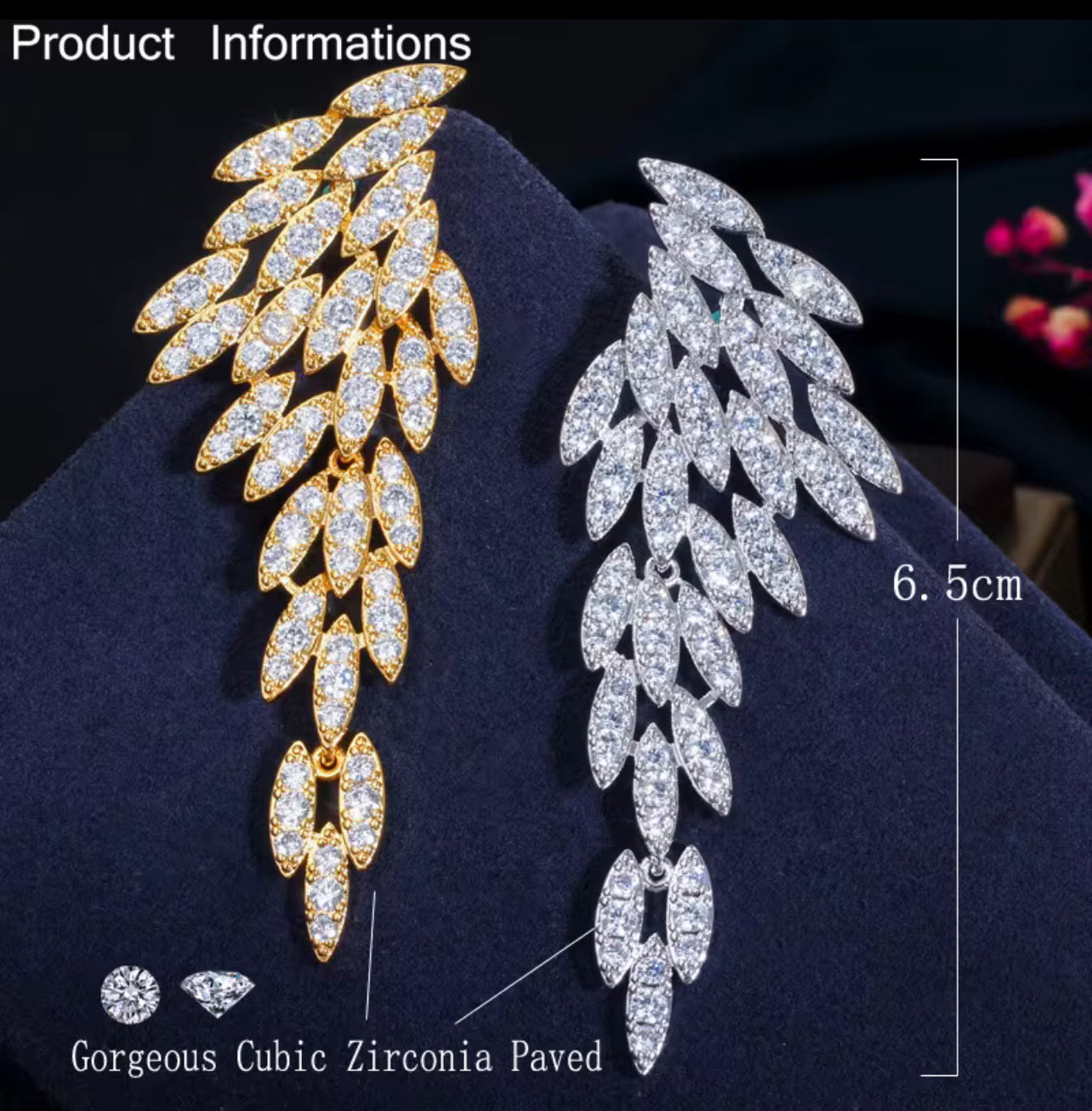 18K Gold-Plated Zircon Earrings