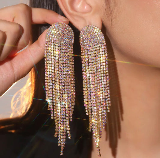 Crystal Halo Drop Earrings