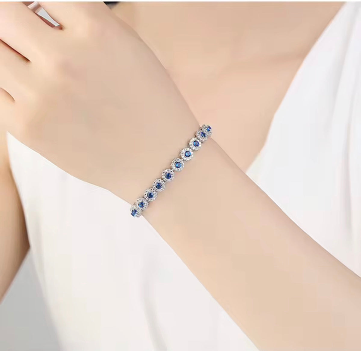 Halo Emerald GreenTennis Bracelet