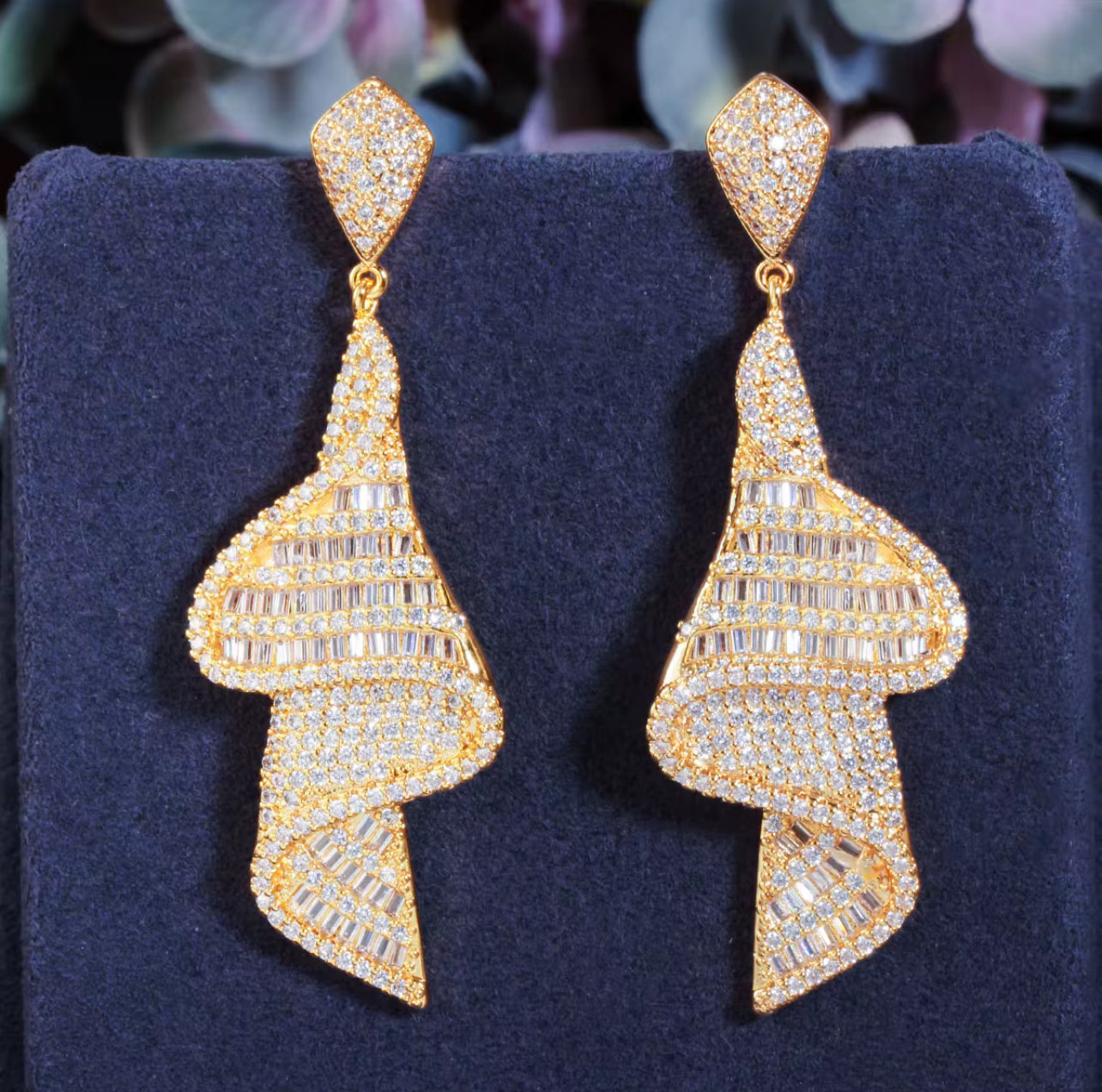 Opulent Halo Drop Earrings