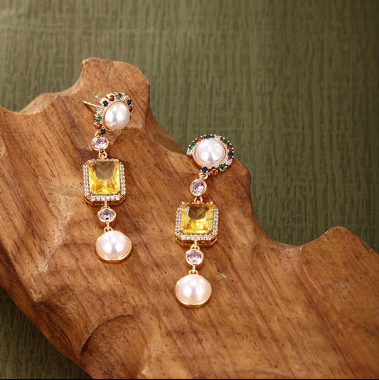 18K Gold-Plated Drop Earrings