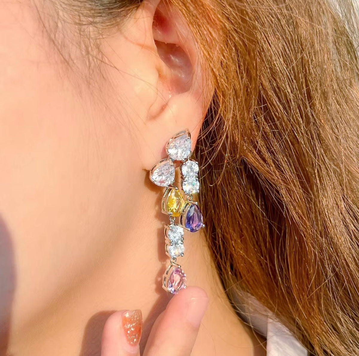 Multicolor Cascade Drop Earrings