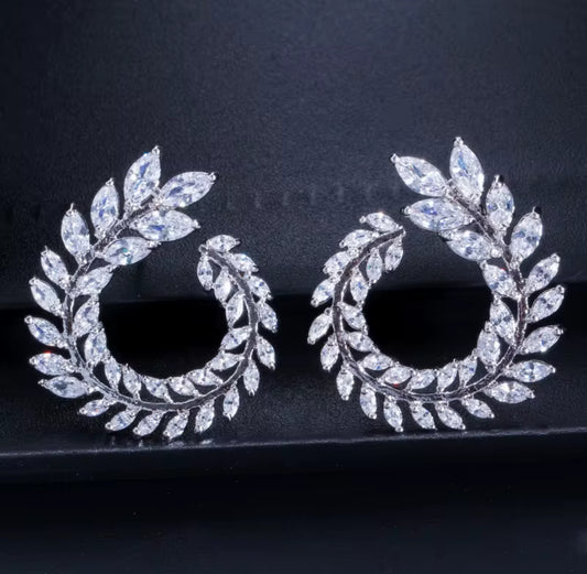 White Gold Plated Drop Earrings