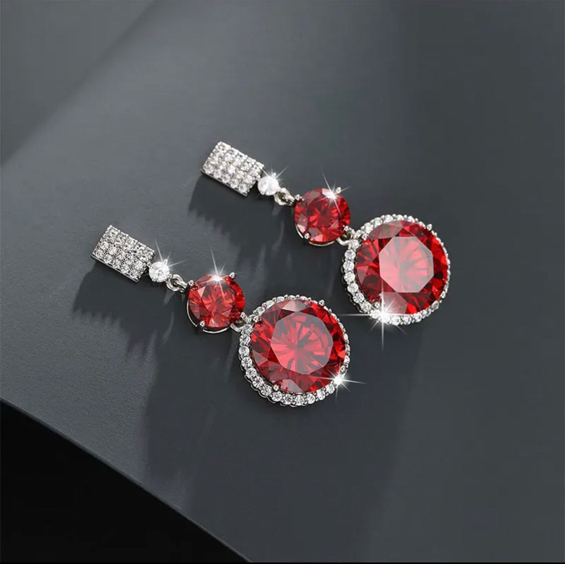 White Gold Plated Gemstone Earrings