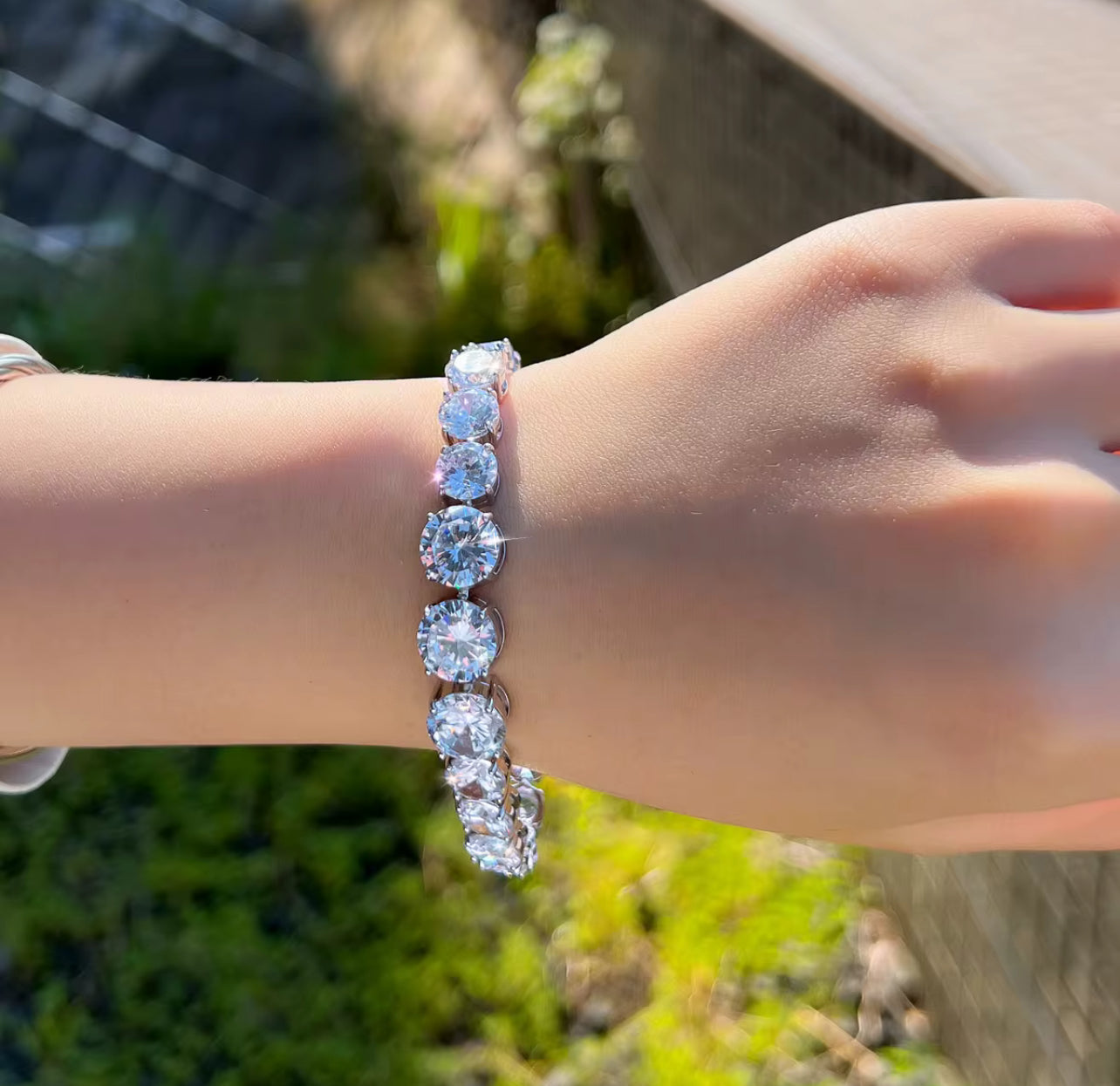 Silver-Plated Zircon Bracelet