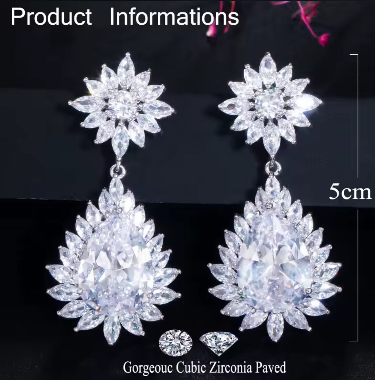 Celestial Halo Bridal Chandelier Earrings