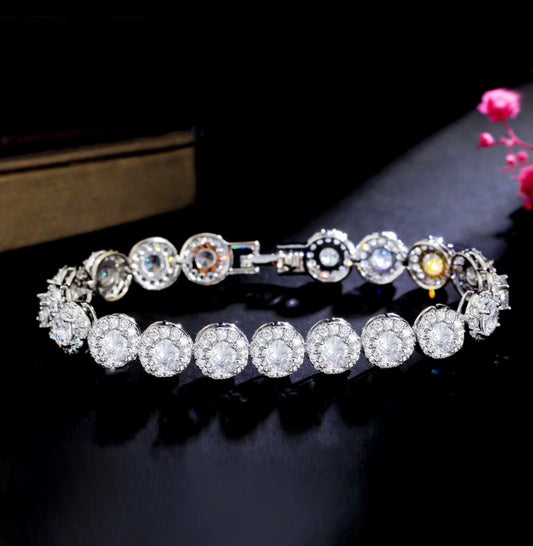 Empress Halo Tennis Bracelet