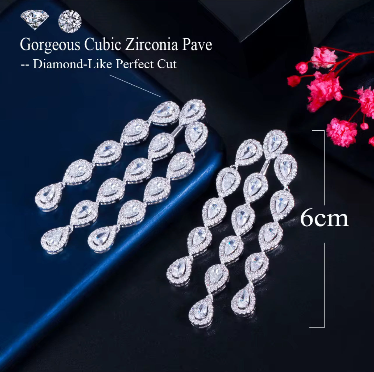 Zircon Lumiere Drop Earrings