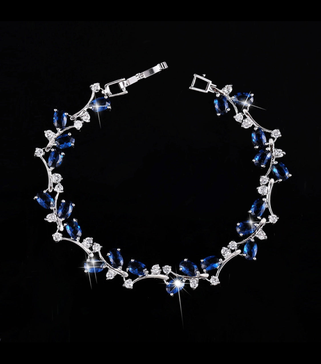 Copper zircon silver plated bracelet