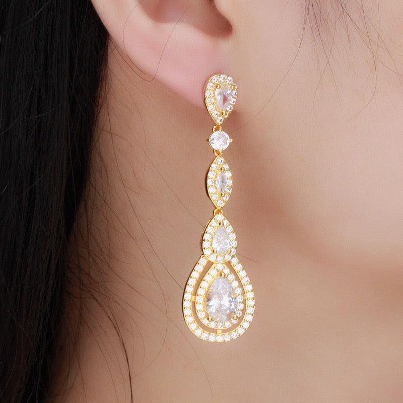 Serene Zircon Drop Earrings