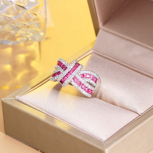 Crimson Tie Statement Ring