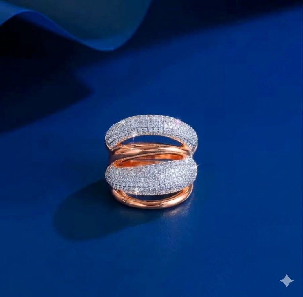 Meridian Multilayer Rose Gold Statement Ring