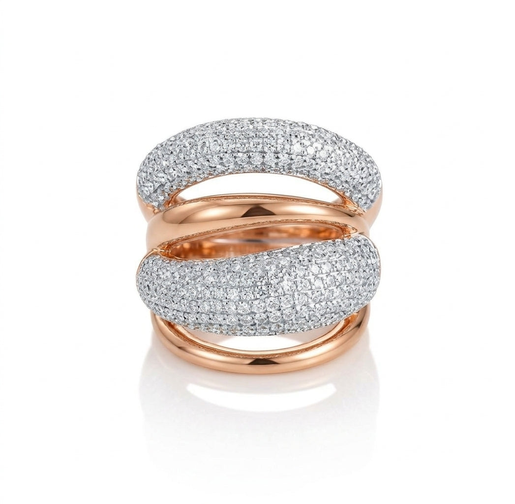 Meridian Multilayer Rose Gold Statement Ring